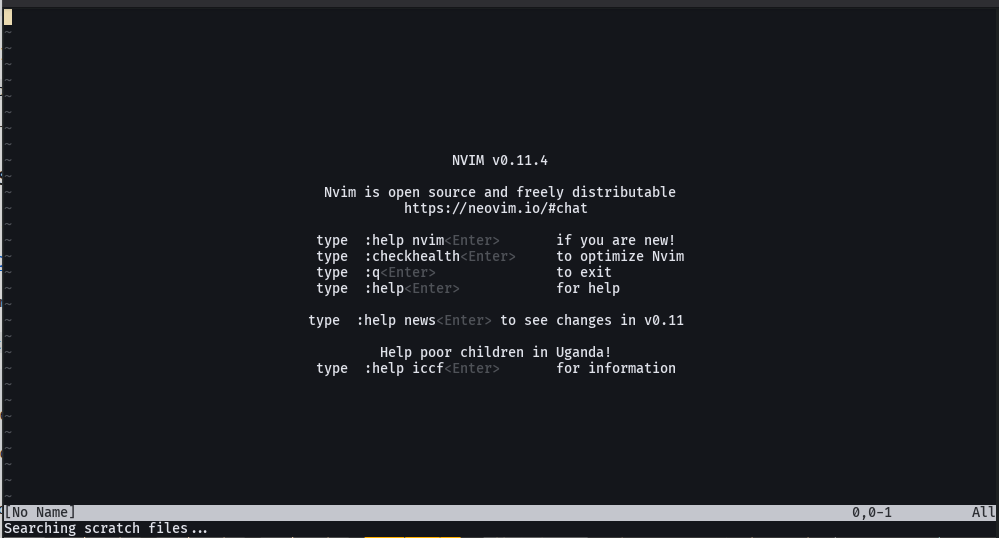 Sample execution of ScratchSearch
