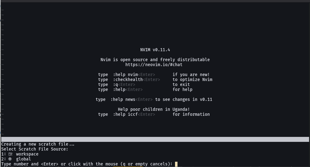 Creating a new scratch file